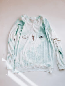 Cloud Tie-Dye  Embroidered Sweatshirt